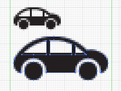 Making iPhone Icons beetle car icon iphone listers group pixel retina display ui vector