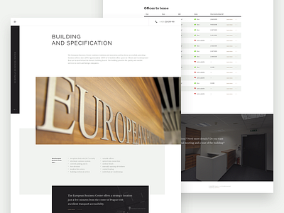 European Business Center — Building and Specification building business classy design flat design for rent graphic design minimal offices responsive ui uiux ux uxui web web design webdesign website