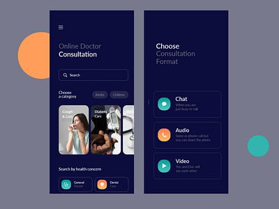 Online Physician Consultation App Design blue chat consultation creative daily ui ecommerce graphic design illustration ios app mobile app ui physician service typography uiux