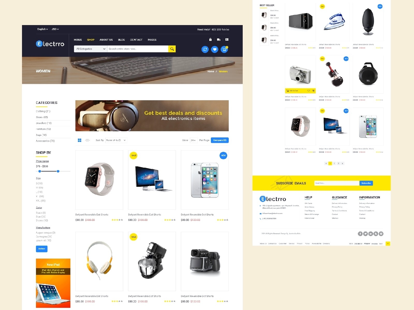 Electrro - Electronics Shop E-Commerce Landing Page by Jasmin Ara Rubi ...