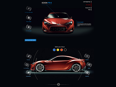First Dribble automobile black car homepage innovative ui design website