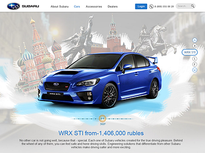 Subaru automotive car russia surabru ui design website