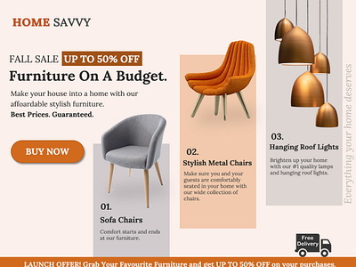 Home Savvy - Furniture Design Landing Page design furniture design furniture landing page illustration landing page typography ux website website design