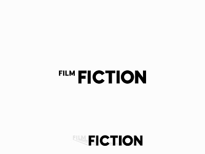 Film Fiction branding fiction film logo long shadow production house simple slime logo