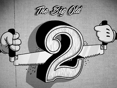 The big old 2 illustration lettering number old movies photoshop