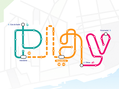 Play illustrator subway typeface