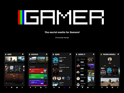 GAMER - UI Concept Design app ui app ui design app ui ux gamer ui uidesign uiux ux