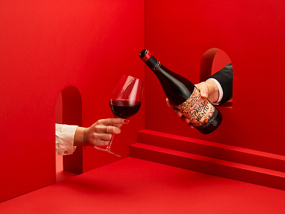 PASSIONESENTIMENTO Red Wine brand branding paper art papercut red wine wine