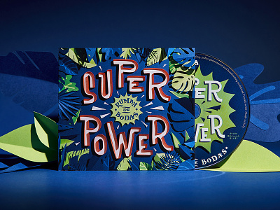 Superpower Cd pack cd cover cd packaging illustration jungle music paper paper art paper craft papercut typography