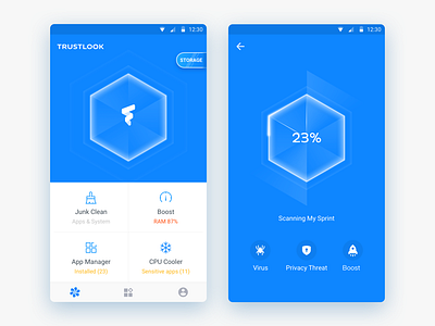 Trustlook 3.0 andriod app sketch ui