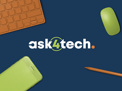 Ask4Tech logo design branding graphic design logo minimal tech typography ui ux web web design