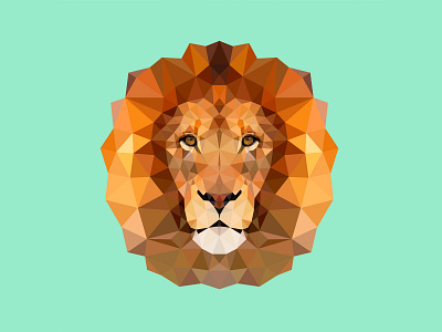 Lion Poly design geometric illustration lion polygonal polygons stylish triangles vector wildlife zoo