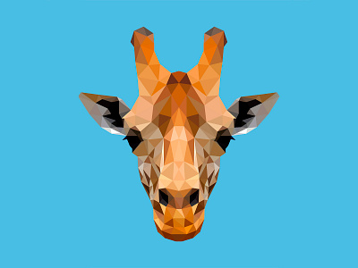Polygonal Giraffe design geometric giraffe illustration polygonal polygons stylish triangles vector wildlife zoo