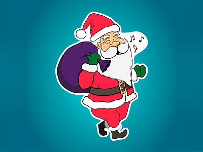 Santa With Bag beard bell cartoon celebration claus cristmas cute festival gift happy holidays new santa santaclaus season sticker winter xmas year