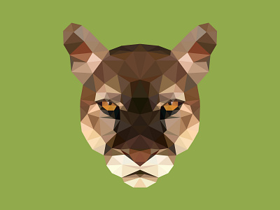 Polygonal face of puma animal black cat cougar face illustration lion mesh mountain polygon portrait puma shape style symbol tattoo triangle vector wild zoo