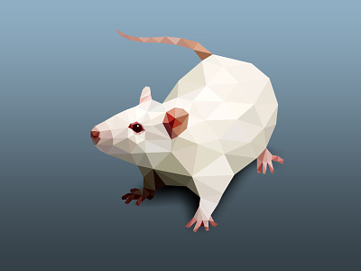 Polygonal Rat 2020 animal holiday card mouse origami polygon polygon art polygonal rat triangle triangular vector year zodiac sign