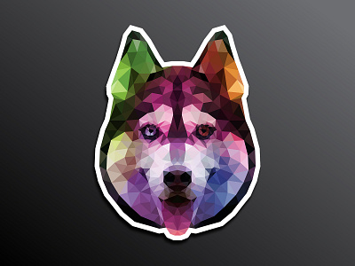 poly husky colored sticker