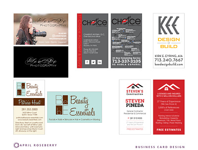 April Roseberry Business Cards branding design layout print design typography