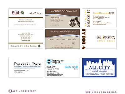 April Roseberry Business Cards 2 branding design layout layout design print design typography