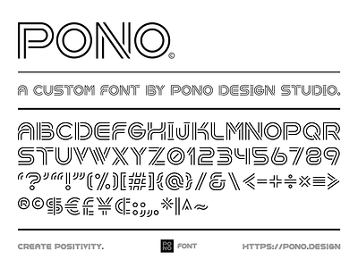 Pono Custom Font branding and identity chicago create positivity custom font fontself hawaii tokyo typography