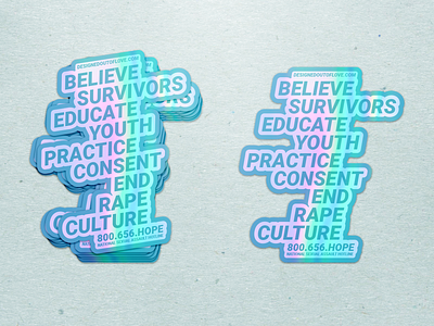 Holographic Stickers for Sexual Assault Awareness Month [SAAM] awareness believe survivors child abuse prevention month designed out of love educate youth end rape culture national sexual assault hotline national sexual assault hotline practice consent prevention sexual assault awareness month