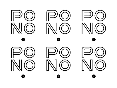Pono Logo Variations black and white brand identity branding branding and identity create positivity design studio details live pono logo visual identity