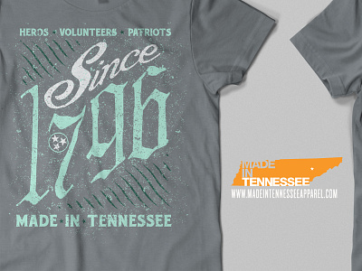 Since 1796 3color design knoxville screenprinting spotcolor t shirt tennessee tn vector