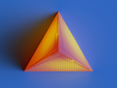 tetra_1 3d c4d light lines minimal pyramid tetrahedron triangle volume