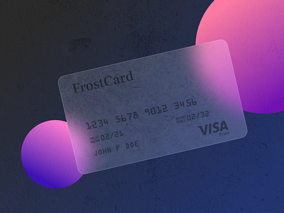 Idea Visa FrostCard adobe xd glassmorphism illustration ui