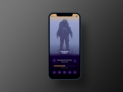 Music App view 4 adobe xd app design design photoshop ui