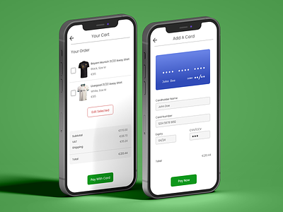 Shopping Cart and Credit Card Form adobe xd photoshop ui