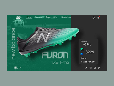 Concept New Balance Furon Webpage adobe xd design ui web