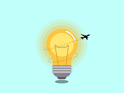 Bulb + Travel Illustration Design adobe design icon illustration logo minimal ui