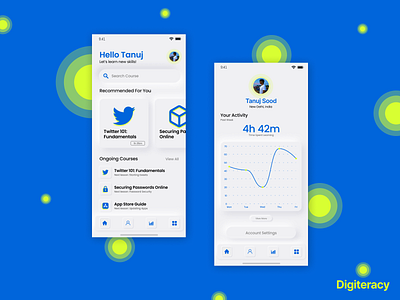 Digital Literacy App Concept app design education education app figma minimal mockup project ui ux