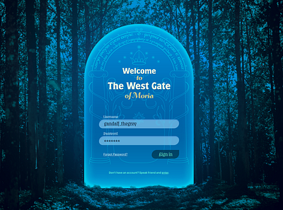 Sign In to Moria | Day 001/365 - Daily UI daily ui design challenge lotr ui ux web