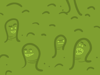Green Field of Monsters monster vector web