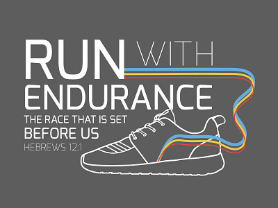 Run with Endurance client scripture sneaker vector