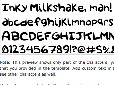 Inky Milkshake Preview personal type