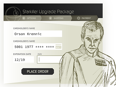 Daily UI #002 - Credit Card Checkout dailyui rogue one star wars