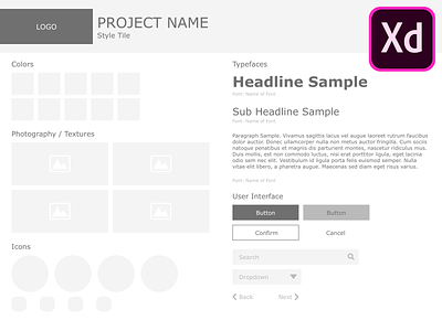 Style Tile Template - Adobe XD adobe xd resource style tile template
