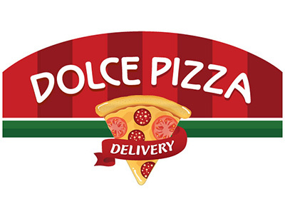 Logo Dolcepizza delivery design food logo logotype lunch pizza