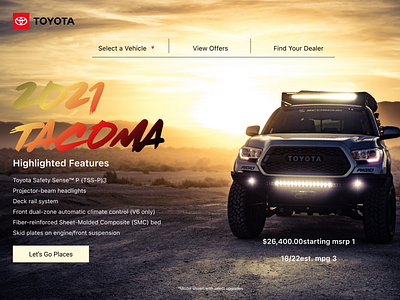 Toyota Tacoma design ui ux web