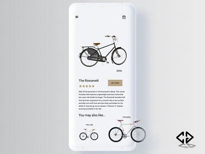 Bike Shop design minimal mobile ui ux