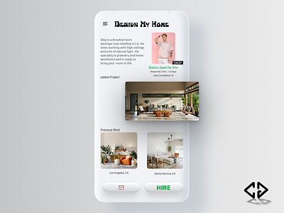 Interior Designer design minimal mobile ui ux