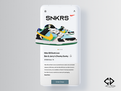 SNKRS APP design minimal mobile nike shoes snkrs ui ux