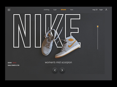 Nike ecommerce minimal nike shoes ui