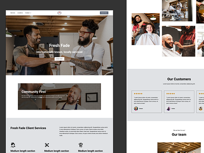 FRESH FADE BARBERSHOP design minimal ui ux web