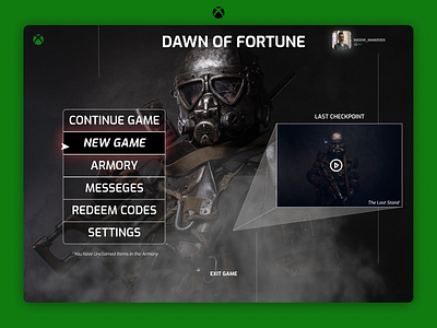 Dawn of Fortune- XBOX design minimal ui ux xbox