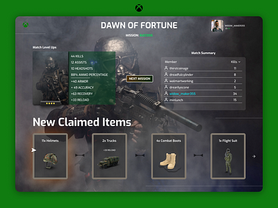 Dawn of Fortune- XBOX design minimal ui ux web xbox