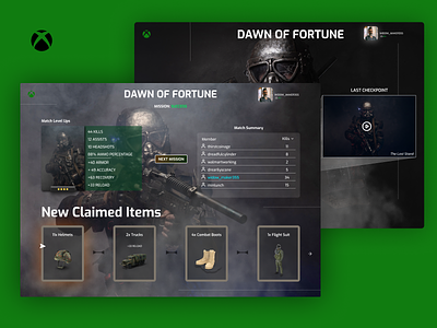 Dawn of Fortune- XBOX design gaming minimal ui ux web xbox